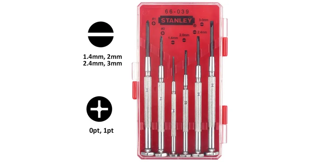 Végkiárusítás STANLEY 166039 ÓRÁS CSAVARHÚZÓ KLT 6db-os /4EH,2PH/