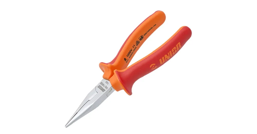 UNIOR 610435 VDE FÉLKEREKCSŐRŰ FOGÓ 160mm 506/1VDEBI PIROS-NARANCS Expressz szállítás
