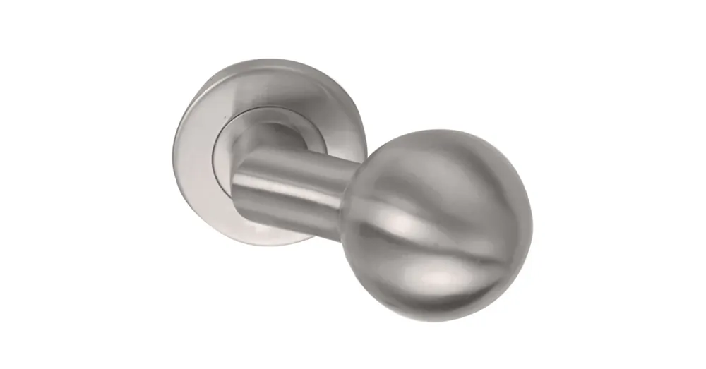 Szuper akció AJTÓGOMB ELTOLT FIX ROZETTÁS INOX KÖR ROZETTÁVAL GÖMB ALAKÚ IMPORT