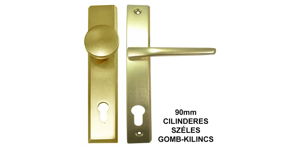 Árcsökkenés BEJÁRATI PAJZS GARNITÚRA F3 90mm CIL. SZÉLES GOMB-KILINCS IMPORT