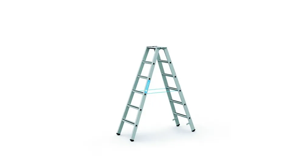 Végkiárusítás ZARGES 41308 PEREMEZETT ÁLLÓLÉTRA 2*8 FOKOS SAFERSTEP B (DIN EN 131)
