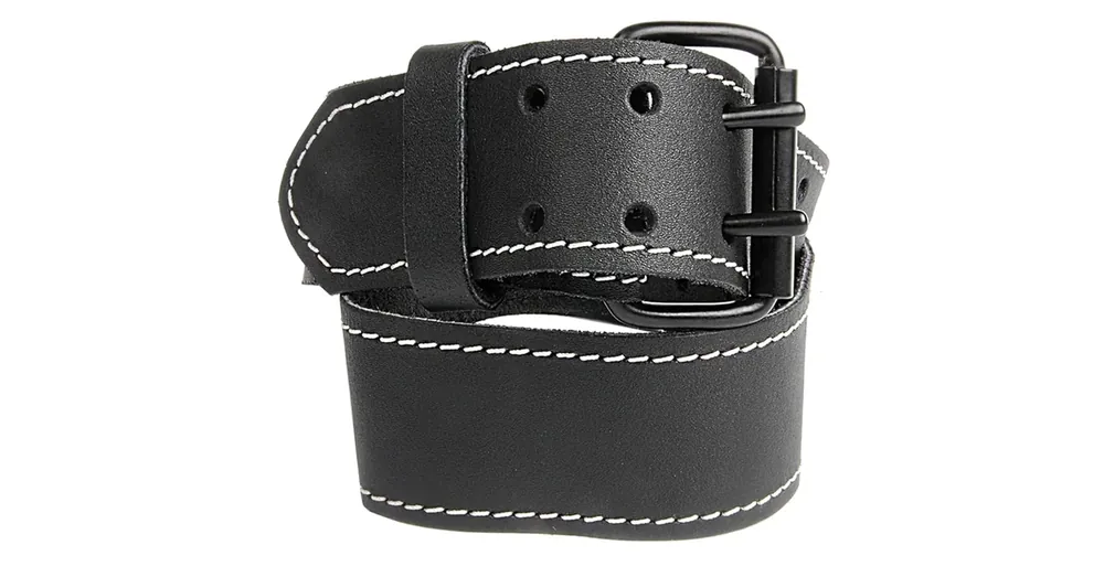 Újdonság DERÉKÖV BŐR 135*5,1 cm FEKETE DUPLA CSATOS KWB 49908840