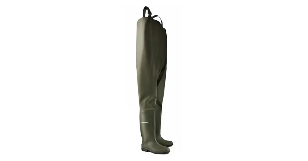 VÉDŐRUHA CSIZMÁVAL 44-ES ZÖLD PVC/PU ALSÓ HALÁSZATI DUNLOP GANTELINE 99544 Árengedmény