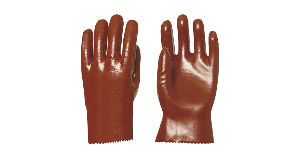 VÉDŐKESZTYŰ PVC MÁRTOTT 9 BORDÓ 27cm, SAV, LÚG, OLAJ COVERGUARD 3509 Vásárlói kedvenc