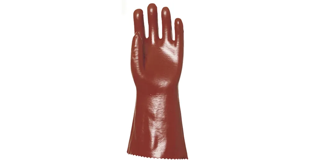 Újdonság VÉDŐKESZTYŰ PVC MÁRTOTT 10 BORDÓ SAV,LÚG OLAJÁLLÓ 36cm COVERGUARD 3636
