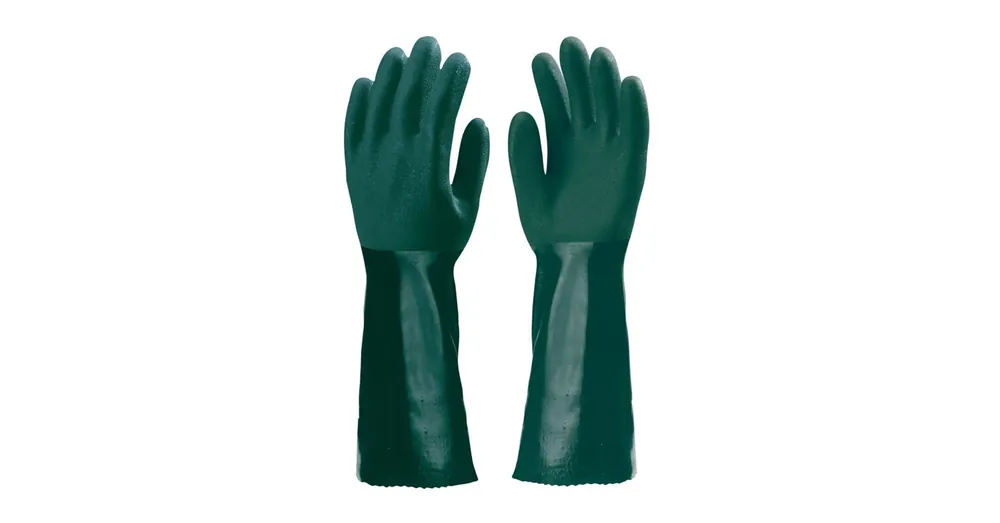 VÉDŐKESZTYŰ MÁRTOTT POLIMER ZÖLD VEGYSZERÁLLÓ 40cm COVERGUARD 3740 Szuper ajánlat