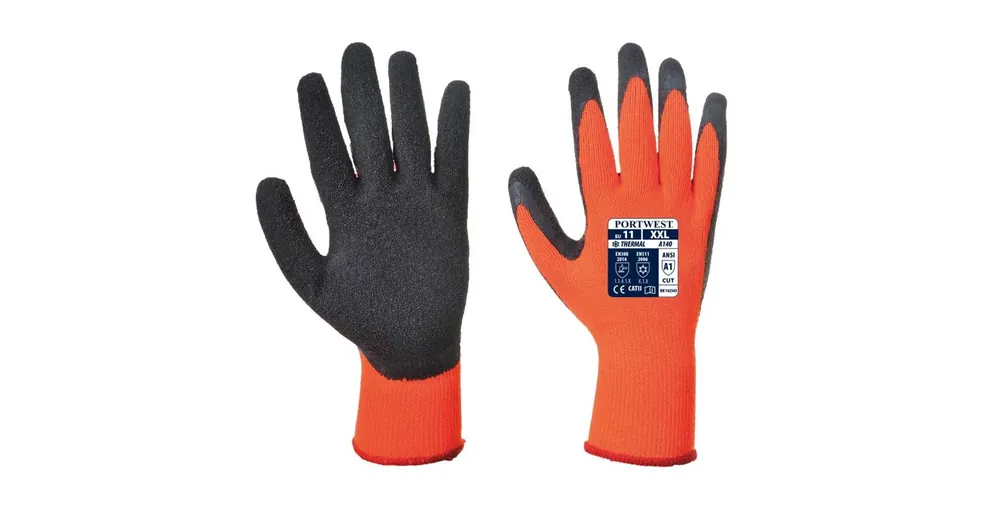Olcsó VÉDŐKESZTYŰ THERMAL LATEX M A140 MÁRTOTT NARANCS HIDEGHEZ PORTWEST PW-A140ORBM