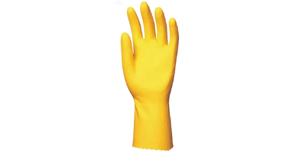 Gyors szállítás VÉDŐKESZTYŰ GUMI SÁRGA S HTG BOLYHOS BELSŐ, 30cm/0,5mm COVERGUARD 5027
