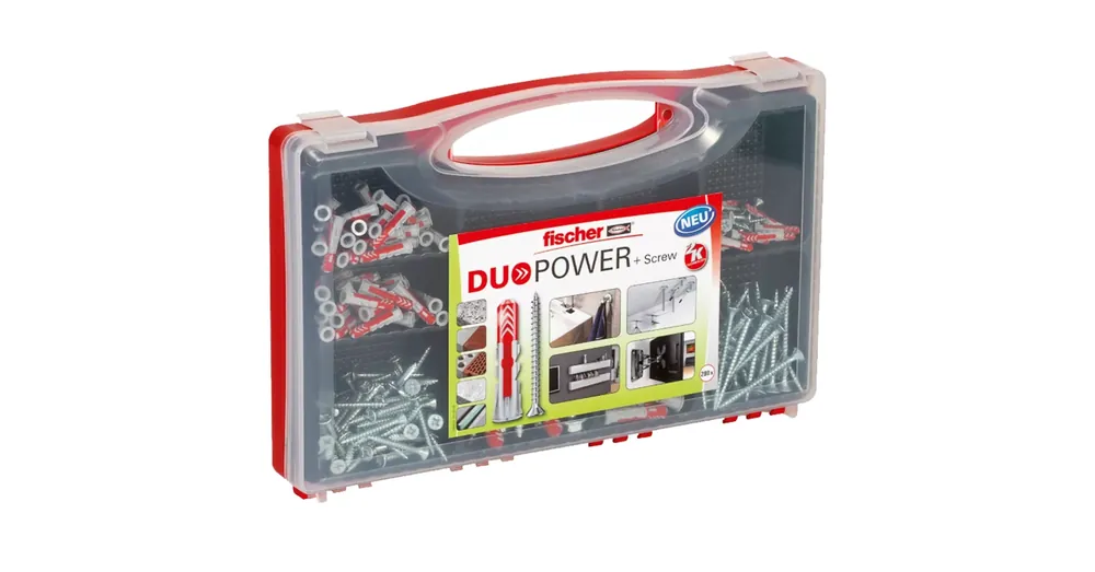FISCHER 536091 DÜBEL+CSAVAR KÉSZLET DUO-POWER 280DB / RED-BOX Népszerű
