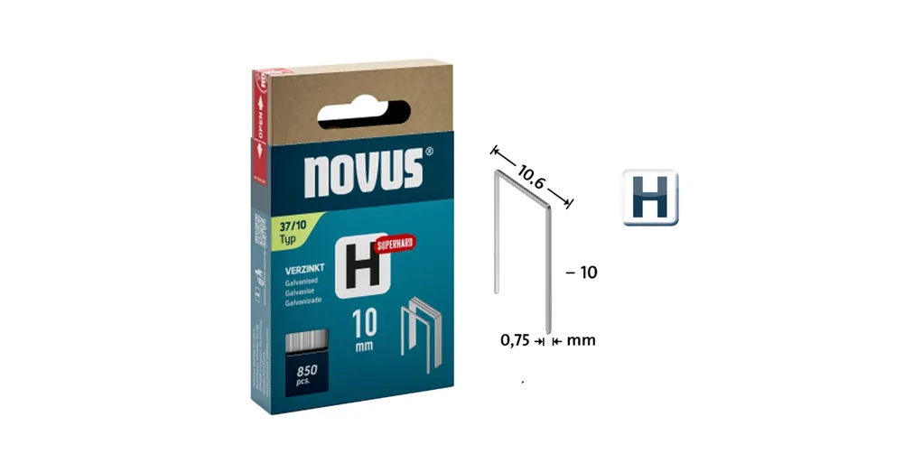 Biztonságos fizetés TŰZŐKAPOCS H 10*10.6mm 850DB/CSOMAG SZUPERKEMÉNY NOVUS 042-0786 37/10