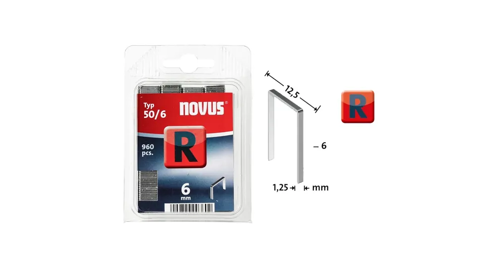Expressz szállítás TŰZŐKAPOCS R 6*12,5mm 960DB/CSOMAG 1,25mm VASTAG NOVUS 042-0465 50/6