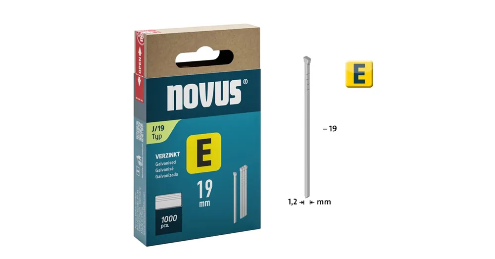 Legnépszerűbb TŰZŐSZEG E 19mm 1000DB/CSOMAG 1.2mm VASTAG NOVUS 044-0090 J/19