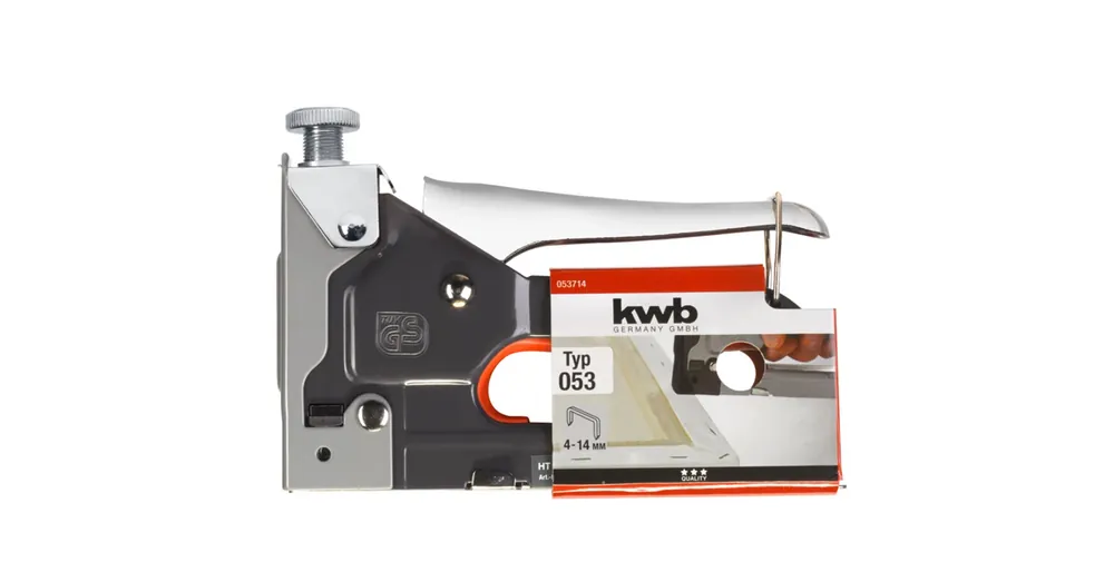 Biztonságos fizetés TŰZŐGÉP 4-14mm KÉZI FÉMHÁZAS STAPLE GUN TACK 140(több szín) KWB 49053714
