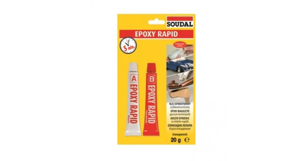 Exkluzív ajánlat RAGASZTÓ 5PERCES 20g 2*15ML EPOXY RAPID PIROS CSOM SOUDAL 124683