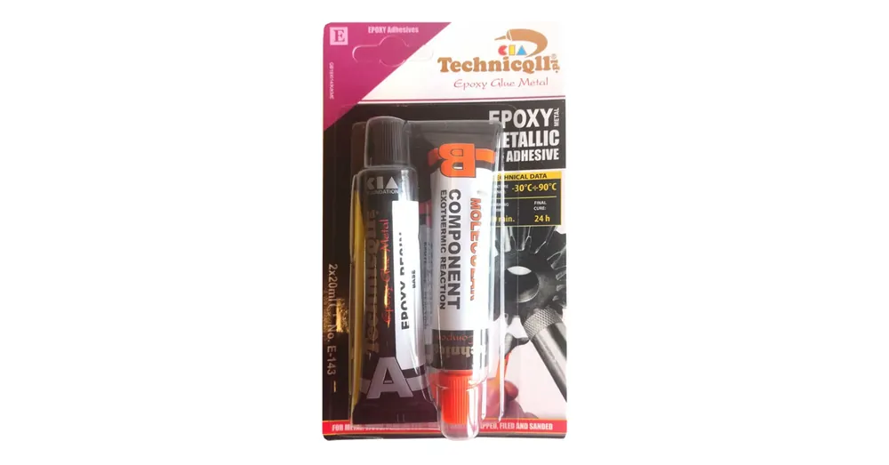 Akciós ár RAGASZTÓ EPOXY 2K. 2*20ml FÉM, ÜVEG, FA, MŰANYAG TECHNICOLL E-143