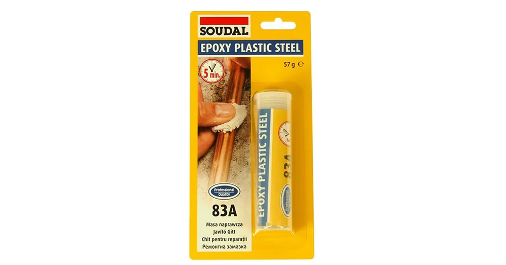 RAGASZTÓ EPOXY GYURMA 57GR 5P 83A - FÁRA,FÉMRA,KŐRE,ÜVEGRE SOUDAL 124851 Ne maradj le