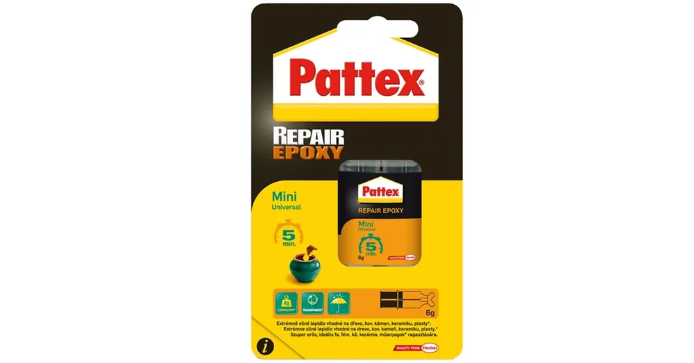 Ajánlat RAGASZTÓ EPOXY REPAIR 2x3ml FA,FÉM,KŐ,KERÁMIA,MŰANYAG PATTEX 1519056