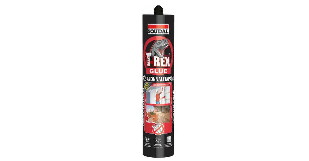 Legkelendőbb RAGASZTÓ ÉPÍTÉSI 380ml T-REX - FEHÉR AZONNALI KÖTÉS SOUDAL 125931 PIROS CÍMKE