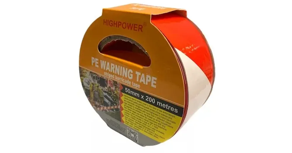JELÖLŐSZALAG PIROS-FEHÉR 200M 50mm SZÉLES NEM.ÖNT.- KORDON HIGHPOWER HP1229 Újdonság