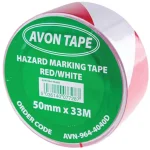 Végkiárusítás JELÖLŐSZALAG PIROS-FEHÉR 33M 50mm SZÉLES ÖNTAPADÓS AVON 964-4040D