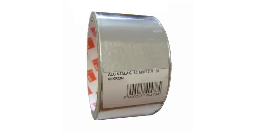 Azonnali szállítás RAGASZTÓSZALAG ALU ERŐSÍTETT 10M*50mm 100%ALU, 100FOKIG IMPORT