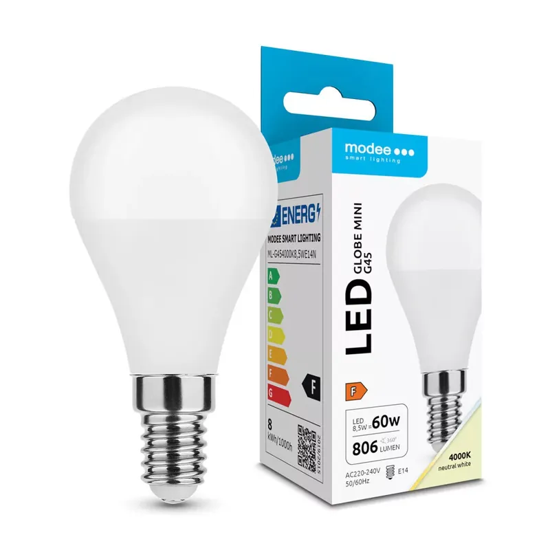 Vedd meg most Modee Lighting LED Izzó Globe Mini G45 8,5W E14 200° 4000K (806 lumen) ERP
