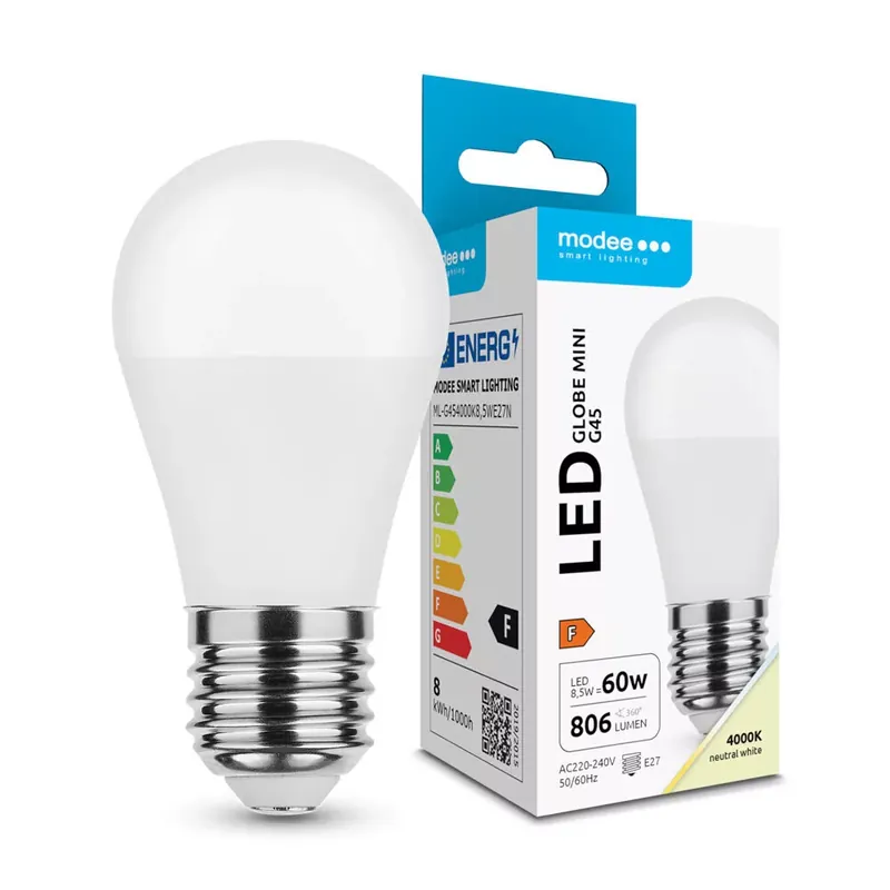 Modee Lighting LED Izzó Globe Mini G45 8,5W E27 200° 4000K (806 lumen) ERP Akció