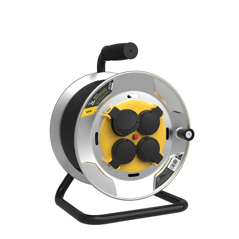 Technik Industrial Kábeldob 4-er 25m 1,5mm2 H07RN-F (IP44) 16A Fémház Ajánlat