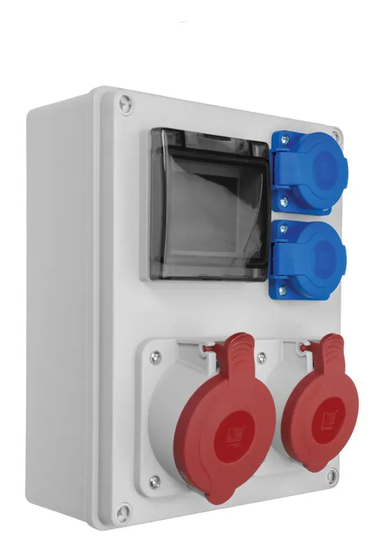 Biztonságos fizetés R-BOX 240, 4modul, 1x32A/5p, 1x16A/5p, 2x250V, IP44