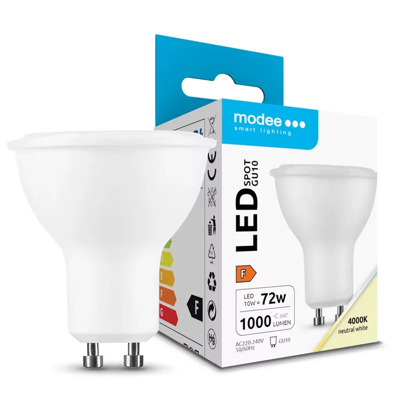Expressz szállítás Modee Lighting LED Izzó Spot Alu-Plastic 10W GU10 110° 4000K (1000 lumen) ERP
