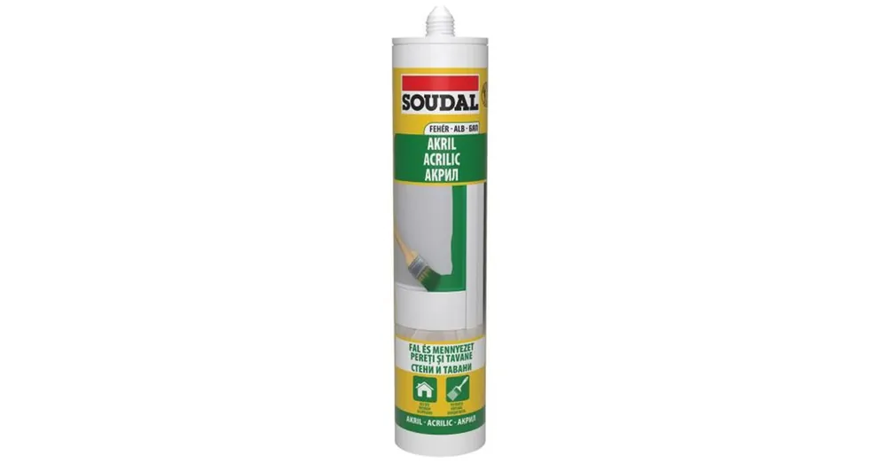 TÖMÍTŐ AKRIL FEHÉR 280ML ÁTFESTHETŐ - FAL ÉS MENNYEZET SOUDAL 154565 Akciós ár