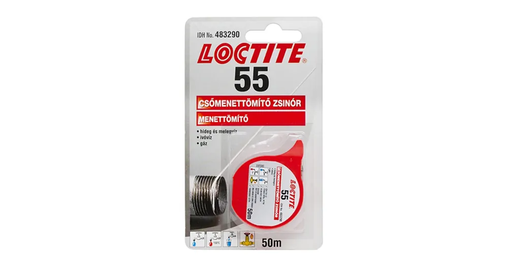 Biztonságos fizetés CSŐMENET TÖMÍTŐ ZSINÓR 50M-ES VÍZHEZ,GÁZHOZ LOCTITE 55