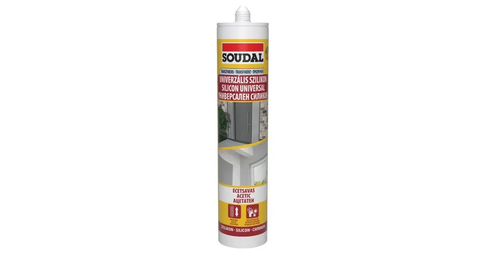 TÖMÍTŐ UNIVERZÁLIS SZÍNTELEN ECETSAVAS 280ml SOUDAL 154564 Szuper akció
