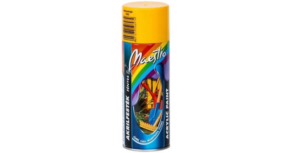 ARANYSÁRGA AKRIL FESTÉK SPRAY 400ML RAL1003 MEASTRO Vásárlói kedvenc