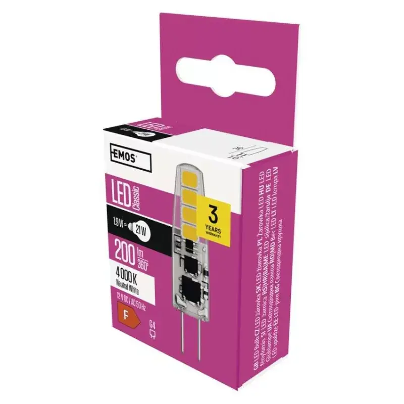 Biztonságos fizetés LED izzó Classic JC / G4 / 1,9 W (21 W) / 200 lm / természetes fehér