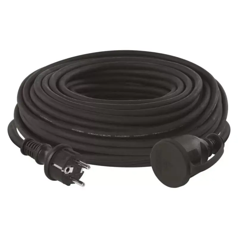 Azonnali szállítás Hosszabbító 30 m / 1 aljzat / fekete / gumi-neoprén / 250 V / 1,5 mm2