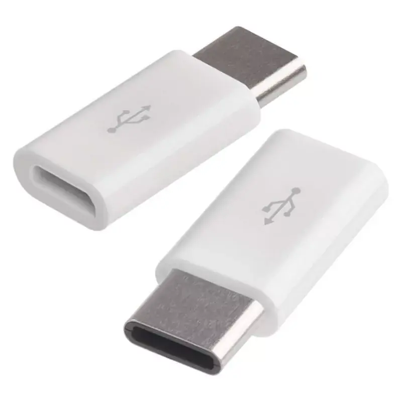 Adapter micro USB-B 2.0 / USB-C 2.0, fehér, 2db Korlátozott ajánlat