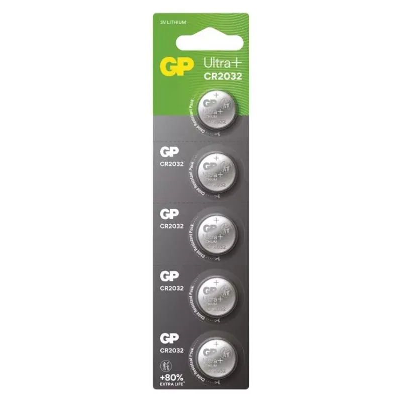 GP Ultra plus Lítium gombelem CR2032 5db/bliszter Gyors szállítás
