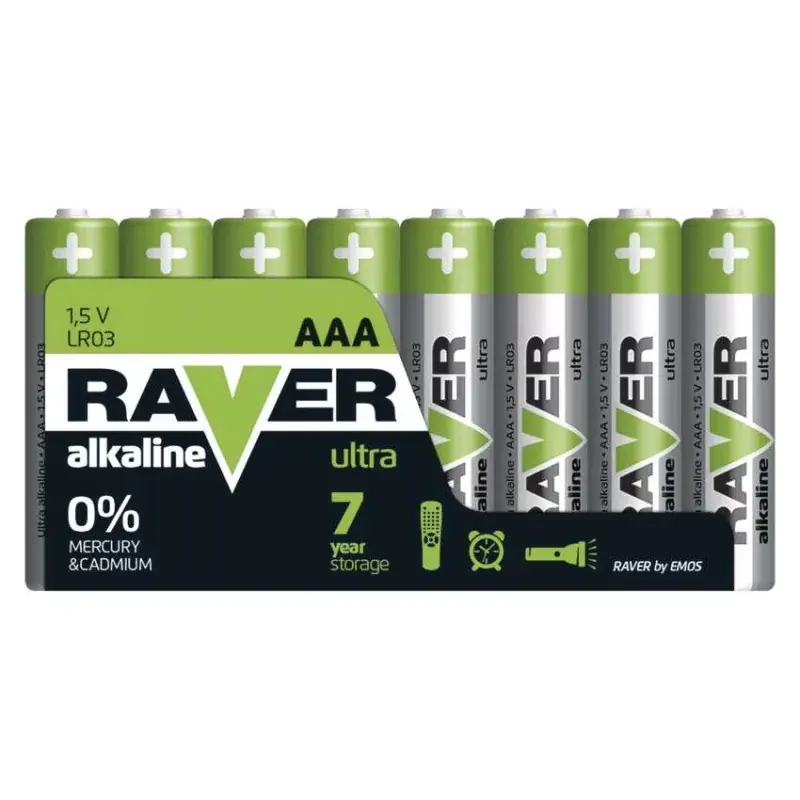 Vedd meg online RAVER Alkáli Elem LR03 (AAA) 8DB/BLISZTER