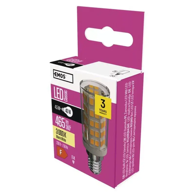 LED izzó páraelszívóba Classic JC / E14 / 4,5 W (40 W) / 465 lm / meleg fehér Expressz szállítás