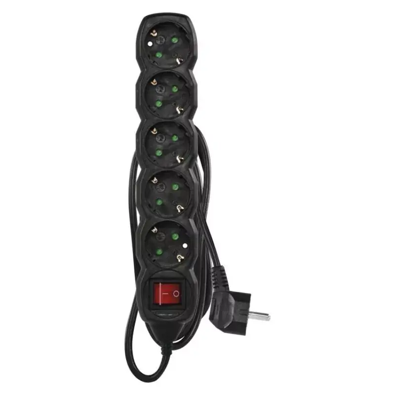 Hosszabbító 1,5 m / 5 aljzat / kapcsolós / fekete / PVC / 1,5 mm2 Vedd meg online