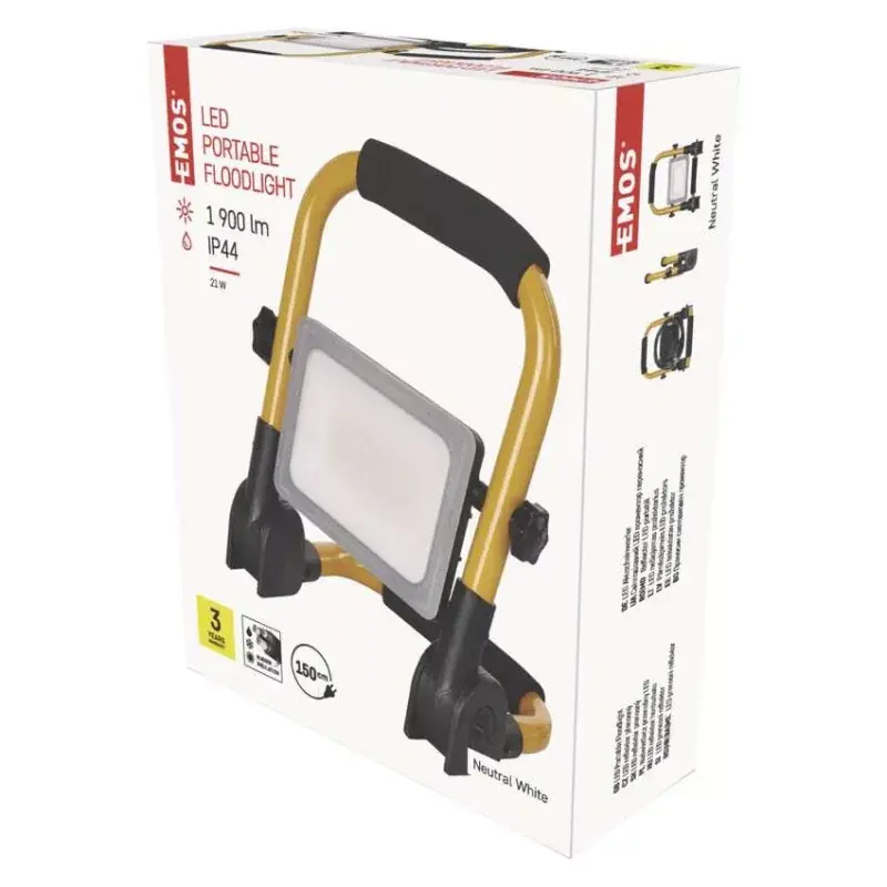 Gyors szállítás LED reflektor ILIO 21W, sárga-fekete, IP44, 1900 lm, természetes fehér