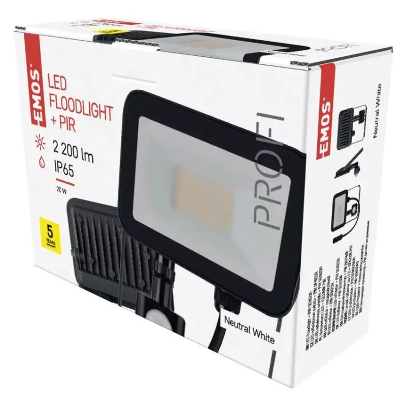 EMOS LED reflektor INOVO 20W 2200lm mozgásérzékelőve IP65 term. fehér Kedvezmény