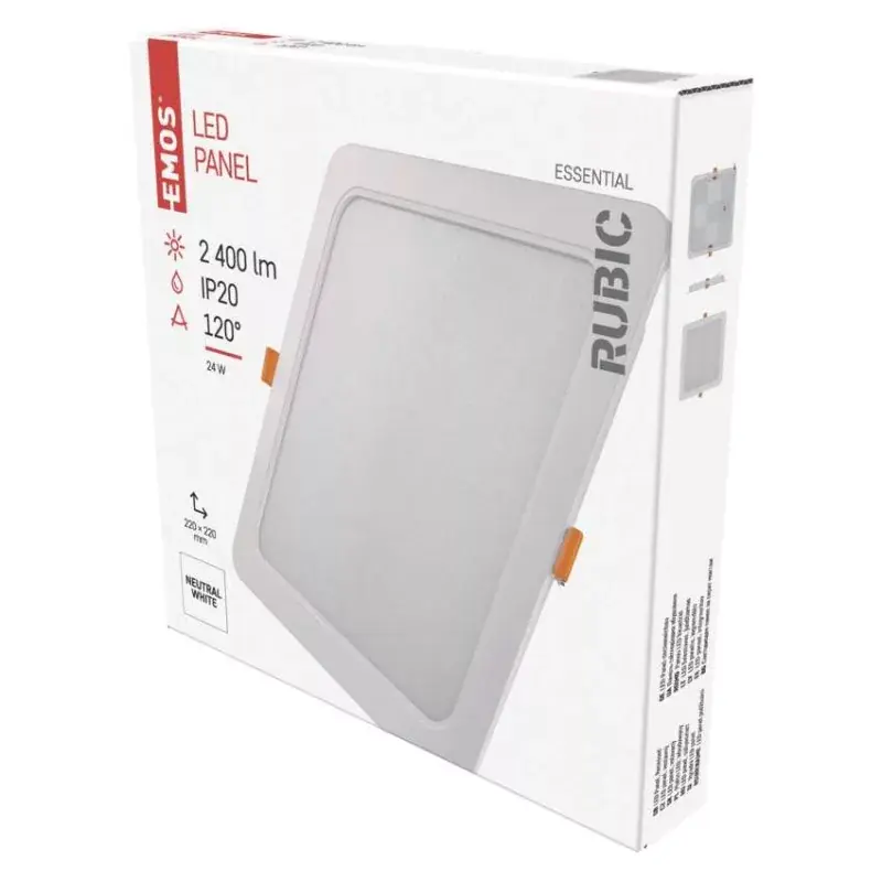 Gyors kiszállítás LED süllyesztett lámpatest RUBIC, négyzet, fehér, 24W, természetes fehér