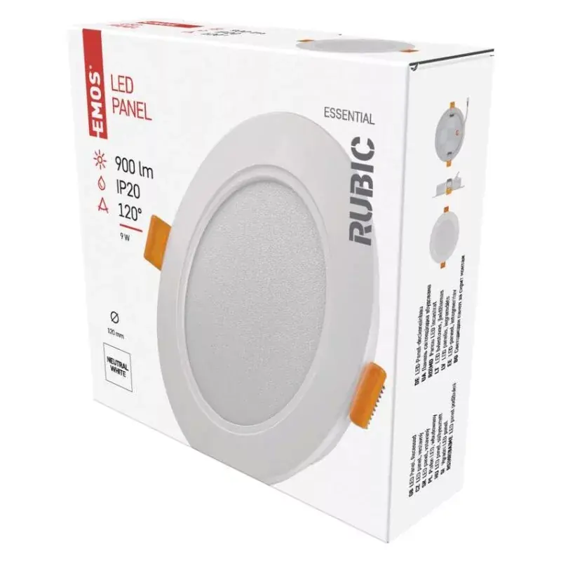 Vedd meg online LED süllyesztett lámpatest RUBIC, kerek, fehér, 9W, természetes fehér
