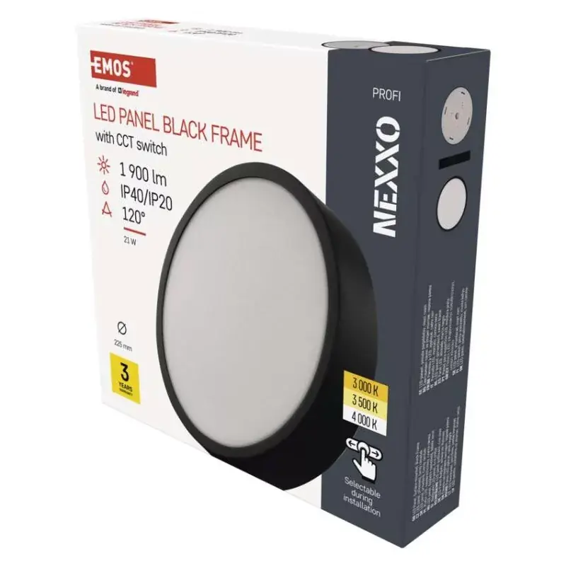 Alacsony ár LED felületi lámpatest NEXXO, kerek, fekete, 21W, CCT