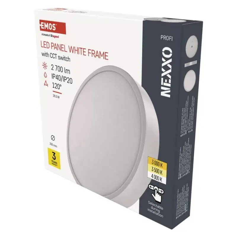 LED felületi lámpatest NEXXO, kerek, fehér, 28,5W, CCT Biztonságos fizetés