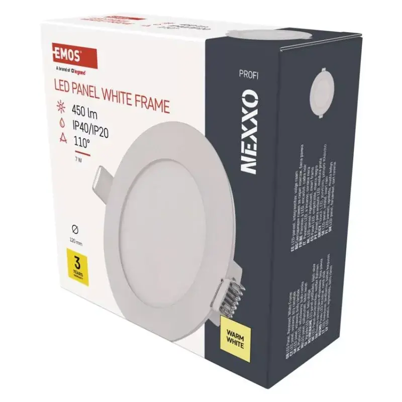 Kedvezményes ár LED süllyesztett lámpatest NEXXO, kerek, fehér, 7W, meleg fehér