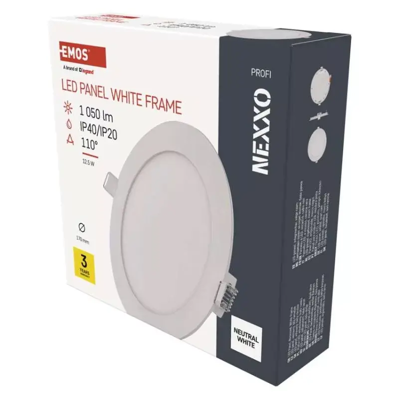 Nézd meg most LED süllyesztett lámpatest NEXXO, kerek, fehér, 12,5W, természetes fehér