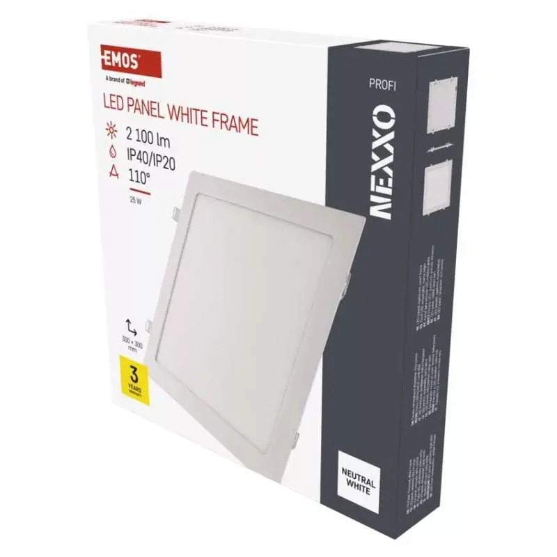 Kedvezményes ár LED süllyesztett lámpatest NEXXO, négyzet, fehér, 24W, természetes fehér